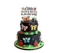 Cheerupp Little Love Bug Baby Shower Decoration, A Little Love Bug is On The Way Cake Topper, Summer Spring Garden Theme Gender Reveal Party Supplies