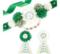 Cheerupp Succulent Baby Shower Maternity Sash Kit - Baby in Bloom Baby Shower Belly Belt and Mom to Be & Dad to Be Corsage Pins, New Parents Pregnancy Photo Props Party Supplies