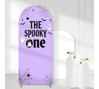 Cheerupp The Spooky One Arch Backdrop Covers, 6 Ft Purple Halloween Stretchy Arch Backdrop Stand Covers, Photography Background Arch Stand Covers for 1st Birthday Party Decor