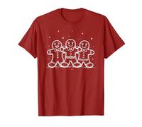 Cheery Gingerbread Men Trio Festive Holiday Design T-Shirt