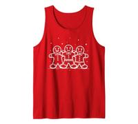 Cheery Gingerbread Men Trio Festive Holiday Design Tank Top