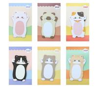 Cheery-Magic Cat Sticky Notes, 180 Sheets Cute Animal Sticky Notes, 6 Cat Patterns Theme Self-Stick Note for Home School Office A11MMBLT