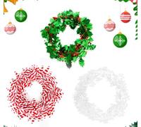 CHEERYMAGIC 25ft Star Shaped Tinsel Wire Garland for Christmas Trees Decoration A3SDSTS (snowflake)