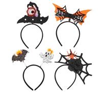 CHEERYMAGIC 4 Pcs Halloween Headbands Bat Spider Ghost Witch Headband Halloween Costume Cosplay Hairband for Women Adults Party Supplies Fancy Dress Prop A8WS4ZTG