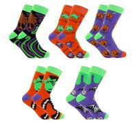 CHEERYMAGIC 5 Pair Funny Halloween Socks for Men Women Teen Boys Girls, Novelty Crazy Funky Dress Crew Socks, Halloween Gifts Stockings Costumes A6-WSLGWTZ