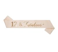 CHEERYMAGIC Birthday Sash, Rose Gold Birthday Satin Sash for 12th Birthday Decorations Women Birthday Gift Party Accessories A3AXFAB (12 fabulous)