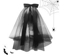 CHEERYMAGIC Black Lace Veil,Bridal Wedding Veils Halloween Party Veil with Comb for Brides Shower Bachelorette Hen do Halloween Girls First Communion A5GXNTS