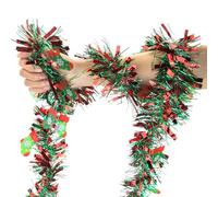 CHEERYMAGIC Christmas Tinsel Garland,13.12FT Red and Green Tree Tinsel Decoration,Metallic Garland,for Christmas New Year Holiday Party Decorations A6-HLLH