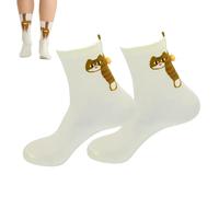 CHEERYMAGIC Cute Cat Socks with Balls,Funny 3D Plush Balls Cute Cotton Cats Sock Novelty Funny Animal Fun Crew Cats Sock for Women Cat Lovers Gifts A5LTMMWZ