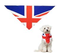 CHEERYMAGIC Dog Bandana, Union Jack Pattern, Triangle Scarf, Personalised Dog Bandana for Celebrations & Street Parties, Medium Size, Polyester, Red