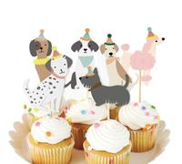 CHEERYMAGIC Dog Cake Decorations Topper, 12Pcs Puppy Birthday Party Supplies Cute Puppy Cupcake Toppers for Pet Theme Kids Birthday Baby Shower Party Decoration Supplies A4GSRCP