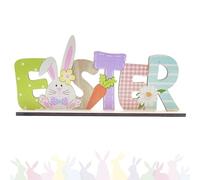 CHEERYMAGIC Easter Table Decorations, Wooden Spring Easter Sign Stand, Gnome Bunny Rabbit Ornaments, Easter Crafts Home Decor Party, Easter Gifts for Kids, A4-FHJMZBJ