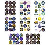 CHEERYMAGIC Eid Mubarak Stickers, 8 Sheets Round Ramadan Kareem Stickers Gift Bag Sealing Labels Self Adhesive Muslim Ramadan Stickers for Eid Islamic Envelopes Treat Bags Party Supplies A7YLJTZ
