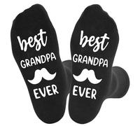 CHEERYMAGIC Father Gifts Dad Gift, Best Grandpa Ever Socks for Him, Novelty for Men Grandpa Socks Breathable Fathers Funny Cotton Crazy Sock Non-Slip Funny Christmas Birthday Present A4HBDJW