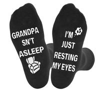 CHEERYMAGIC Funny Socks for Men Women, I'M NOT SLEEPING I'M JUST RESTING MY EYES Socks, Cotton-Soft Stretch Breathable Crew Socks for Dad Husband Son Boyfriend Gift A6-DJW
