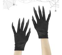 CHEERYMAGIC Halloween Animal Costume Cat Paw Claw Wolf Gloves with Long Pointed Funny Ghost Witch Gloves Hand Mittens for Halloween Cosplay Party Fancy Dress A6-WSCZST