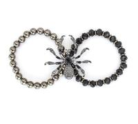 CHEERYMAGIC Halloween Bracelet 2PCS Punk Spider Bracelet Beaded Bracelets Gothic Spider Bracelet for Women Men Halloween Jewelry Bracelet Gifts A8ZZCHSL