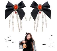 CHEERYMAGIC Halloween Hair Clips, 2 PCS Halloween Skeleton Hand Hair Clip Wicked Costumes Ladies Gothic Skeleton Rose Hair Clip Accessory A4KLSGFS