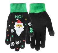 CHEERYMAGIC Kids Gloves, Santa Claus Children's Magic Gloves Full Fingers Winter Thermal Glove Stretchy Knit Touch Screen Mittens for Christmas Boys Girls Gifts A7SDLRST