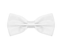 CHEERYMAGIC Men's Bow Ties Classic Solid Color Pre-Tied Bow Tie Adjustable Neck Bowtie for Parties,Wedding A6-XZLD (White)