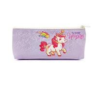CHEERYMAGIC PU Pencil Case, Unicorn Pencil Case Unicorn Zipper Pen Pouch Holder Stationery Organizer Girls Cosmetic Pouch Bag for Birthday Gift, School Home Use A4DJSBD (Purple)