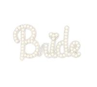 CHEERYMAGIC Rhinestone Iron on Patches, Bride Diamond Pearl Stick on Letter Patches, Glitter Bride Iron on Fabric Applique Letters Patches for Clothes Hat DIY Art Craft Supplies A9AXXNTT