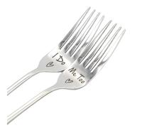 CHEERYMAGIC Stainless Steel Engraved Forks for Couples, I Do & ME Too Sets, Food Grade Stainless Steel Carved Forks for Daily Use, Wedding Gifts, Dinner Parties A6QLDC