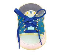 CHEERYMAGIC Wooden Lacing Shoe, Shoe Lace Practice Board Learn to Tie Shoe Laces Teaching Tie Shoelaces Shoelace Teaching Aids Lacing Shoes Educational Tool A4-MZXXD (Blue)