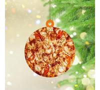 Cheese And Pepperoni Pizza Christmas Tree Ornament Delicious Food Tasty Bake Christmas Ornaments Keepsake Indoor Home Decor Personalized Acrylic Ornament Pendant for Friends Families