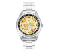Cheese and Rat Cute Simple Stainless Watch Fashion Designer Wristwatch Easy Reader Analog Watches Gifts for Men