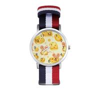 Cheese and Rat Cute Woven Strap Watch Multicolor Wristwatch Easy Reader Analog Watches for Men Women Birthday Gift