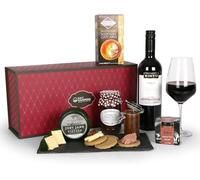 Cheese and Wine Hamper - Red Wine and Cheese Hamper - Merlot, Cheddar Cheese, Chutney, Oatcakes & Pate - Gift for Men, Birthday Gift Hampers for Women, Red Wine Gift Set - by Hay Hampers