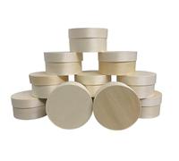 Cheese and Yogurt Making Medium Wooden Cheese Boxes - Set of 120 | 91mm x 51mm | Chocolates, Soaps, Toiletries & Gift Packaging | Plain Round Boxes for Labelling & Craft Use
