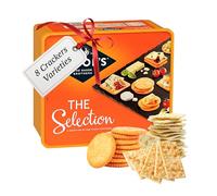 Cheese Biscuits Crackers Tub Multipack - 8 Different Selection of Delicious Biscuits for Cheese Cream Crackers Snacks 900g. Food Hamper for Cheeseboard, Birthday Gifts For Women with Topline Card