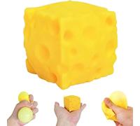 Cheese Block Squeeze Ball, Relief Fidget Cube Block, Rebounding Sensory Food Stress Relief Fidget Stress Balls for Adults (Yellow-2 inch)