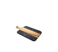 Cheese Board Cheese Board Steak Chopping Acacia Wood and Marble Splicing Tray Outdoor Camping Food Cutting(Black)