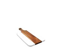 Cheese Board Cheese Board Steak Chopping Acacia Wood and Marble Splicing Tray Outdoor Camping Food Cutting(White)