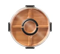 Cheese Board - Leak-proof Display with Lid Handle, Acrylic Hinge Housing | 3 Piece Divided Tray, Magnetic Lid Closure, Dishwasher Safe Top Basket, Compact Carry Case for