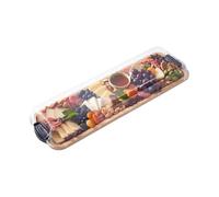 Cheese Board, Rectangle Wooden Snack Plate, 7x22 Inches Portable Serving Tray with Lid, Charcuterie Platter, Ideal for Party, Christmas, Restaurant, Picnic, Kitchen, and Holiday