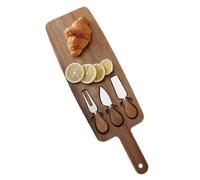 Cheese Board with Handle, Wooden Charcuterie Tray, Multifunctional Serving Platter, Includes Cheese Tools, Ideal for Kitchen, Housewarming, Parties, 16x12 inches