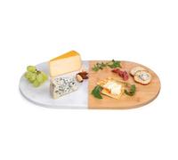 alpina Chopping Board and Cheese Board - Wooden Boards - Kitchen Board - 27 x 22 cm - 1.65 kg - Bamboo and Marble