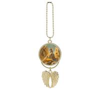 Cheese Car Pendant, Rear View Mirror Hanging Ornament, Auto Decor for Rearview Mirror, Keychain Golden-Style