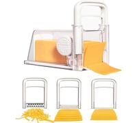 Cheese Chopper 4-in-1 | Cheese Storage with Handle, Grater, Wire and Blade Attachments | Instant Fridge Storage | up to 2lb Blocks