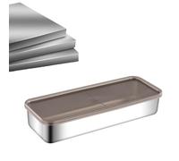 Cheese Container | Rectangular Stainless Steel Container for Gastronomy, Kitchen Saver with Raised Strips on the Bottom for Home, Bakery, Supermarket, Gastronomy