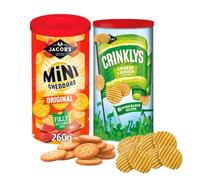 Cheese Crackers Christmas Tin - Savoury Snack Gift Set with Crackers, Cheese & Onion Flavour, Chutney & Jam | Xmas Treat for Kids, Adults, Him & Her