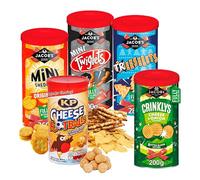 Cheese Crackers Snacks Multipack Bulk - Assorted 5 Flavour Crisps Crackers & Cheese Footballs Snack Tubes Selection for Birthday Party Food, Movie Nights or Your Special Occasion