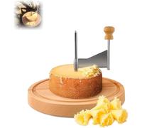 Cheese Curler, Cheese Curler Wheel, Tête de Moine and Chocolate, Sharp Blade, Wood Base, Suitable for Restaurants, Cafes, and Dessert Shops, Home