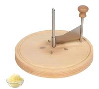 Cheese Curler Flower Maker Wheel Slicer, Cheese Curler Flower Maker Wheel Slicer with Lid, Handheld Rotary Cheese Curler Wood Base for Cheeses Wheel Or Chocolate (Without lid)