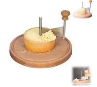Cheese Curler Flower Maker Wheel Slicer, Cheese Curler Wheel, Handheld Rotary Stainless Cutter Steel Blade & Wooden Base, Professional Artisan Kit for Kitchen, Restaurants (Without Handle)