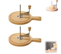 Cheese Curler Flower Maker Wheel Slicer, Cheese Curler Wheel, Handheld Rotary Stainless Cutter Steel Blade & Wooden Base, Professional Artisan Kit for Kitchen, Restaurants (2*with Handle)